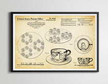 Load image into Gallery viewer, 1956 Disney TEACUPS Patent Art POSTER! (up to full-size 24&quot; x 36&quot;) - Fantasyland - Alice Wonderland - Mad Tea Party - Disneyland - Vintage
