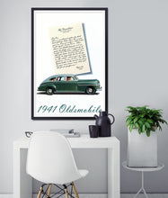 Load image into Gallery viewer, Vintage 1941 Advertisement POSTER! (up to 24&quot; x 36&quot;) - Oldsmobile - Greenbrier Letterhead
