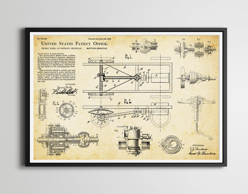 Ford Model T Patent Art POSTER! (up to 24