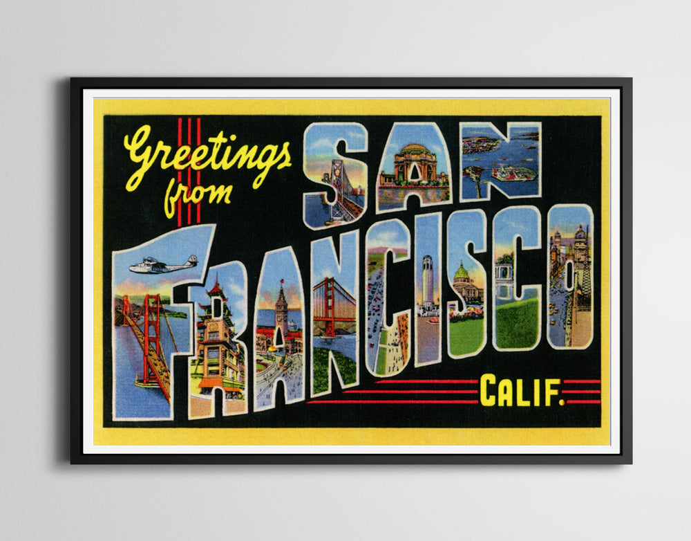 San Francisco Large Letter Postcard POSTER! (up to 24