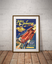 Load image into Gallery viewer, Vintage Style 1950&#39;s Science Fiction POSTER! - (up to 24&quot; x 36&quot;) - Spaceship - Rocket
