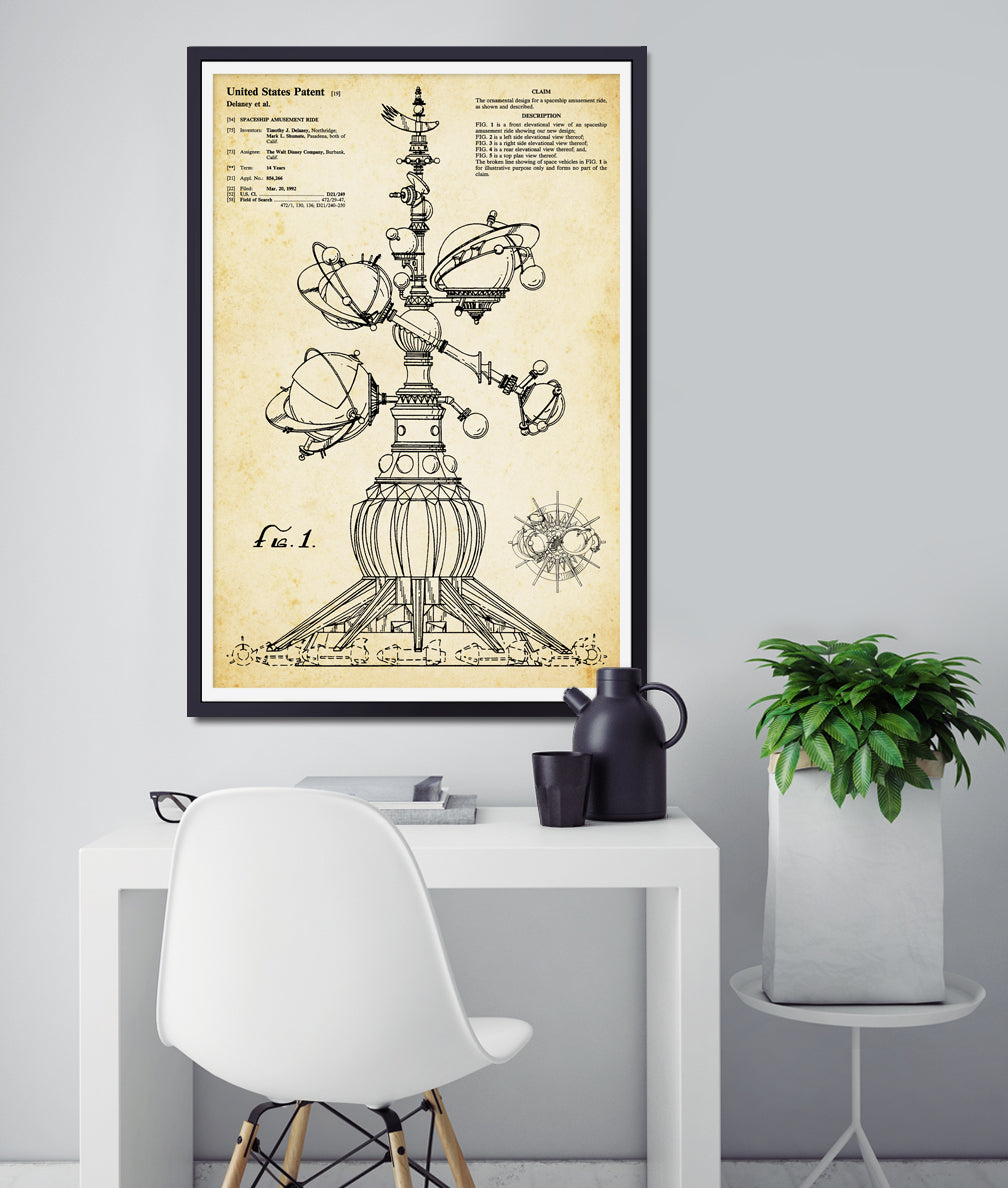 1992 Disney Astro Orbiter Patent Art POSTER! (up to full-size 24