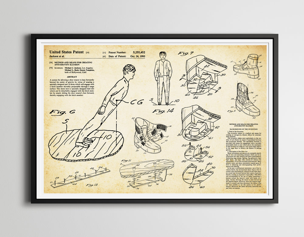 Michael Jackson SMOOTH CRIMINAL Lean Patent Art Poster! (up to 24