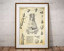 Load image into Gallery viewer, 1963 NASA Space Capsule Patent Poster! (up to 24 x 36 inches) - Mercury - Apollo - Astronauts
