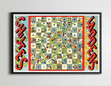 Load image into Gallery viewer, 1943 Chutes &amp; Ladders Board Game POSTER! (up to 24&quot; x 36&quot;) - Classic - Kids - Children
