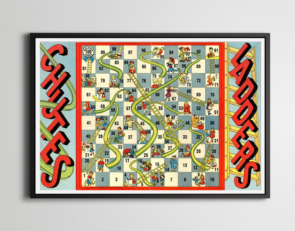 1943 Chutes & Ladders Board Game POSTER! (up to 24