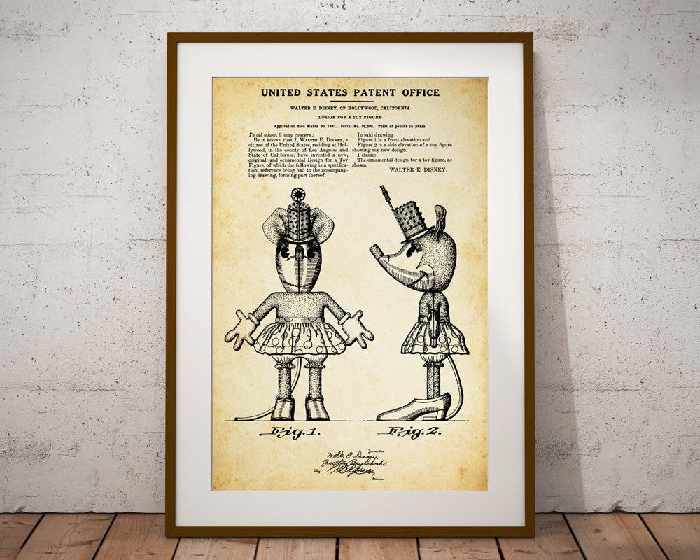 1931 Minnie Mouse Patent Art POSTER! - Multiple Sizes - Early Image