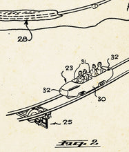 Load image into Gallery viewer, 1960 Disney MATTERHORN Patent Art POSTER! (up to 24&quot; x 36&quot;) - Fantasyland - Tomorrowland - Disneyland - Vintage - Bobsleds - Blueprint
