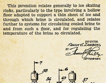 Load image into Gallery viewer, 1944 Ice Rink / Hockey Patent Art POSTER! (up to 24&quot; x 36&quot;) - Skating - Zamboni
