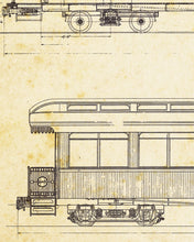 Load image into Gallery viewer, Vintage DISNEYLAND Train Cars Blueprint POSTER! (up to 24x36) - 1955 - Disney - Main Street USA
