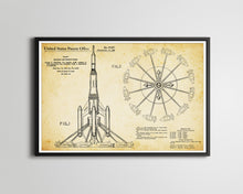 Load image into Gallery viewer, 1968 Disneyland Rocket Jets Patent POSTER! - Tomorrowland - Space - Vintage - Theme Park - Patent
