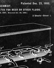 Load image into Gallery viewer, 1897 BEER TAP Patent POSTER! (up to full-size 24&quot; x 36&quot;) - Soda Fountain - Blueprint - Home Brewer - Brewing - Barrels - Cold Beer - Bar
