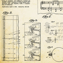 Load image into Gallery viewer, 1933 Disney Animated Music Patent POSTER! (up to 24&quot; x 36&quot;) - Movies - Film - Art
