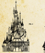 Load image into Gallery viewer, Disneyland Paris CASTLE Patent Art POSTER! (up to 24 x 36) - Euro Disney - France
