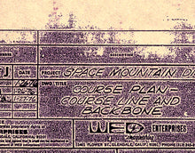 Load image into Gallery viewer, Space Mountain Ride TRACK Blueprint POSTER! (up to 24&quot; x 36&quot;) - 1976 - Tomorrowland
