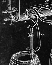 Load image into Gallery viewer, 1897 BEER TAP Patent POSTER! (up to full-size 24&quot; x 36&quot;) - Soda Fountain - Blueprint - Home Brewer - Brewing - Barrels - Cold Beer - Bar
