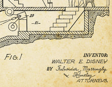 Load image into Gallery viewer, 1956 Disney Rocket to the Moon Patent Art POSTER! (up to 24&quot; x 36&quot;) - Tomorrowland
