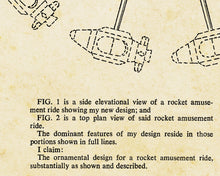 Load image into Gallery viewer, 1968 Disneyland Rocket Jets Patent POSTER! - Tomorrowland - Space - Vintage - Theme Park - Patent
