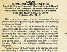 Load image into Gallery viewer, 1960 Disneyland Submarine Voyage Patent Art Poster! (up to 24 x 36) - Fantasyland - Vintage
