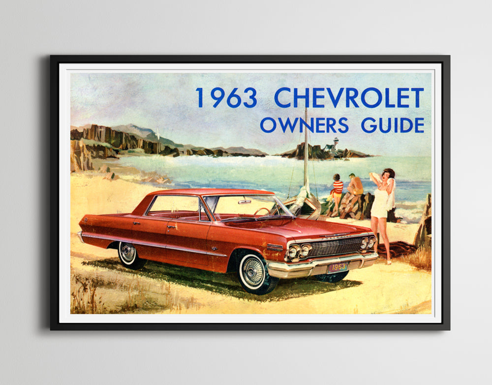 Vintage 1963 Impala Beach Poster