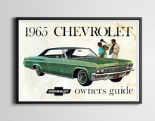 Load image into Gallery viewer, 1965 Chevy Impala Owners Guide POSTER! (up to 24&quot; x 36&quot;) - Classic Car - Vintage
