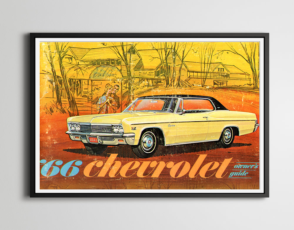 1966 Chevy Owner's Manual POSTER! - Design - Antique - Pop Art - Original Owner's Manual - Chevrolet - Wall Art - Vintage