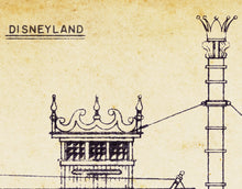 Load image into Gallery viewer, Vintage Mark Twain STEAMBOAT Blueprint POSTER! (up to 24 x 36 inches) - Disneyland - Frontierland - Riverboat
