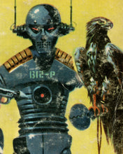 Load image into Gallery viewer, 1957 Science Fiction Book POSTER! (up to 24&quot; x 36&quot;) - Robot Falconer - Birds of Prey - Laser - Gun - SciFi
