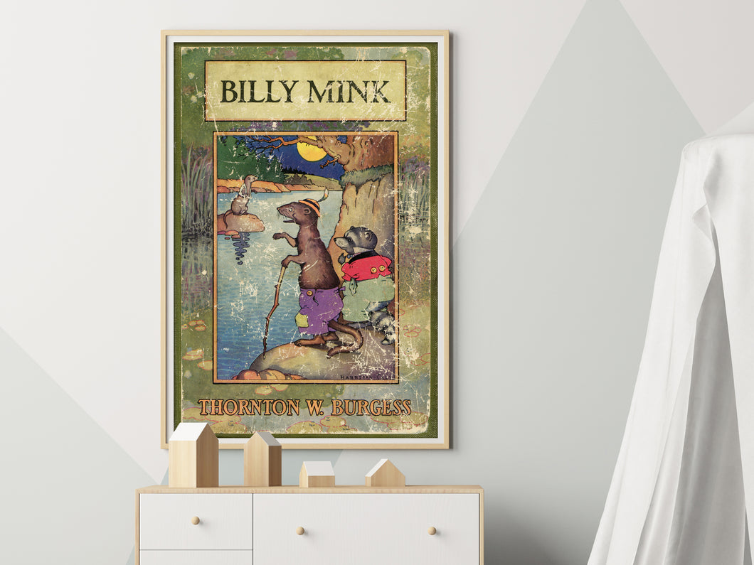 1924 Billy Mink Book POSTER! (up to 24 x36) - Vintage - Thornton Burgess - Reading