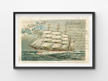 Load image into Gallery viewer, 1902 Ship PRINT! (up to 24 x 36) - Antique - Vintage - Sailing - Room Decor - Art - Hangings - Large - Sea - Ocean - Beach - Breezy
