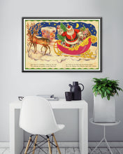 Load image into Gallery viewer, Santa Claus Christmas POSTER! (up to 24&quot; x 36&quot;) - Night Before - Santa Claus - Reindeer
