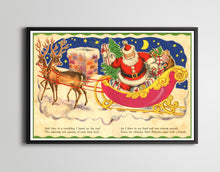 Load image into Gallery viewer, Santa Claus Christmas POSTER! (up to 24&quot; x 36&quot;) - Night Before - Santa Claus - Reindeer
