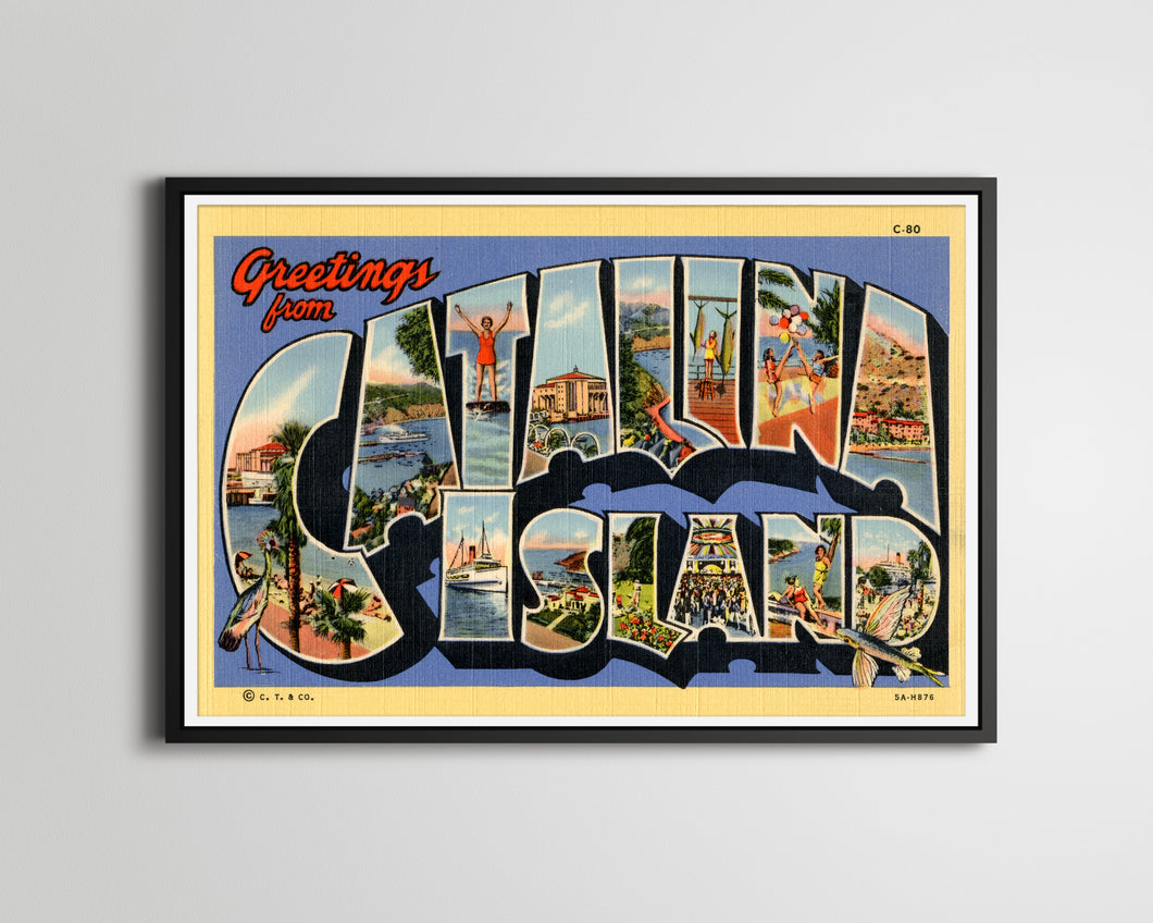 Vintage CATALINA ISLAND Large Letter Postcard POSTER! (up to 24x36) - Antique - California