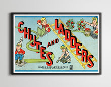 Load image into Gallery viewer, 1943 Chutes &amp; Ladders Board Game Box POSTER! (up to 24 x 36 inches) - Vintage - Kids
