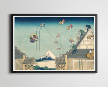 Load image into Gallery viewer, Cape Mario vs. Super Koopas! - Original POSTER! (up to 24&quot; x 36&quot;) - 1990 - Super Mario World - Nintendo - Hokusai - Mitsui Shop - Painting
