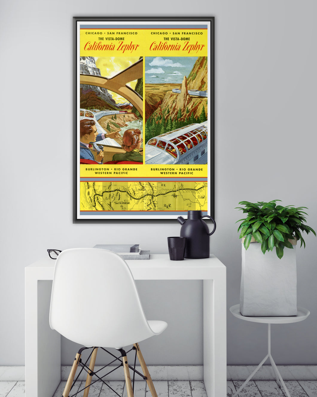 1960 California Zephyr Train Brochure POSTER! (up to 24 x 36 inches) - Travel - Locomotive - Vintage