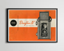 Load image into Gallery viewer, 1950&#39;s Duaflex IV Camera Manual POSTER! (up to 24 x 36 inches) - Kodak - Orange - Film - Photography
