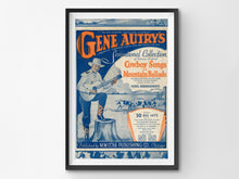 Load image into Gallery viewer, 1935 Gene Autry Music POSTER! (up to 24&quot; x 36&quot;) - Art - Country - Cowboy - Western - Desert - California - Guitar - Ranch - Decor
