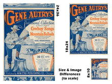 Load image into Gallery viewer, 1935 Gene Autry Music POSTER! (up to 24&quot; x 36&quot;) - Art - Country - Cowboy - Western - Desert - California - Guitar - Ranch - Decor
