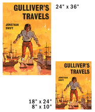 Load image into Gallery viewer, Gulliver&#39;s Travels 1965 Book Cover POSTER! (up to 24&quot;x36&quot;) - Vintage - Jonathan Swift
