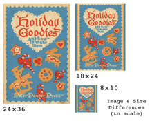 Load image into Gallery viewer, 1952 Holiday Goodies Cookie POSTER! (up to 24&quot; x 36&quot;) - Decoration - Christmas - Baking - Kitchen
