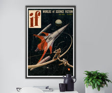 Load image into Gallery viewer, 1954 Science Fiction Book POSTER! (up to 24&quot; x 36&quot;) - Space Travel - Astronauts - Space Walk - Spaceship - Shuttle - Vintage
