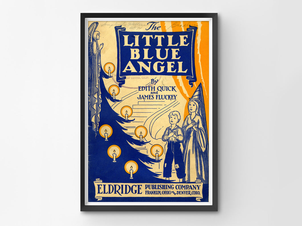 1954 The Little Blue Angel Christmas POSTER! (up to 24