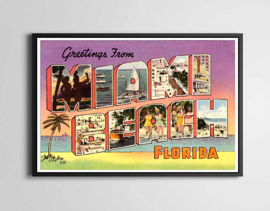 Miami Beach Vintage Postcard POSTER! (up to 24