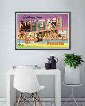 Load image into Gallery viewer, Miami Beach Vintage Postcard POSTER! (up to 24&quot; x 36&quot;) - Florida - Large Letter - Art
