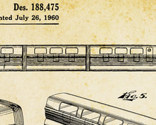 Load image into Gallery viewer, Disneyland Monorail Patent POSTER! (up to 24&quot; x 36&quot;) - Mark I (1959-1961) - People Mover
