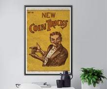 Load image into Gallery viewer, 1913 New COIN Tricks Booklet POSTER! (up to 24&quot; x 36&quot;) - Magician - Vintage
