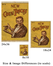 Load image into Gallery viewer, 1913 New COIN Tricks Booklet POSTER! (up to 24&quot; x 36&quot;) - Magician - Vintage
