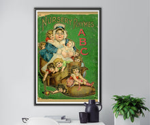 Load image into Gallery viewer, 1920&#39;s Nursery Rhyme Antique Book POSTER! (up to 24&quot; x 36&quot;) - Mother Goose - Alphabet
