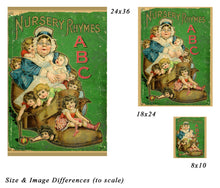 Load image into Gallery viewer, 1920&#39;s Nursery Rhyme Antique Book POSTER! (up to 24&quot; x 36&quot;) - Mother Goose - Alphabet
